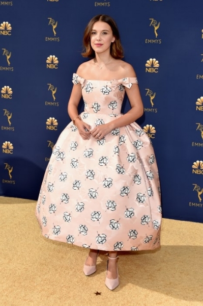 Millie Bobby Brown is pretty in a pink Calvin Klein By Appointment dress Image