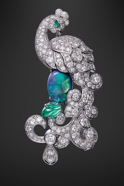 Cartier peacock brooch with opal and diamonds Image