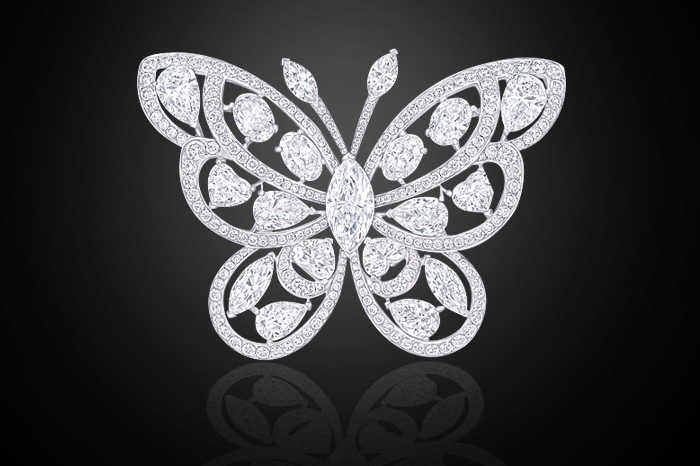 GRAFF multi-shaped diamond butterfly brooch, total 28.26 carats Image