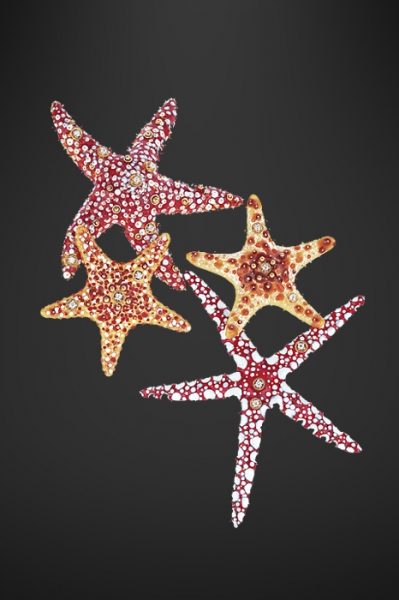 Tiffany double starfish enamel and diamond brooch Image