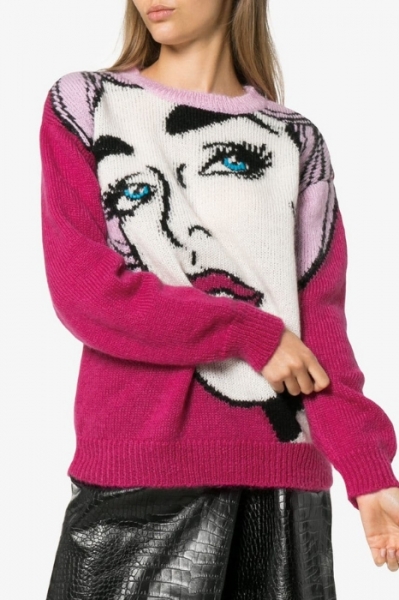 Moschino's playful spirit and high energy are captured in this larger-than-life sweater Image