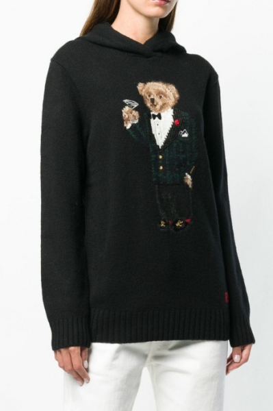 This black wool Teddy Martini jumper from Polo Ralph Lauren even features a hood for when the mercury drops Image