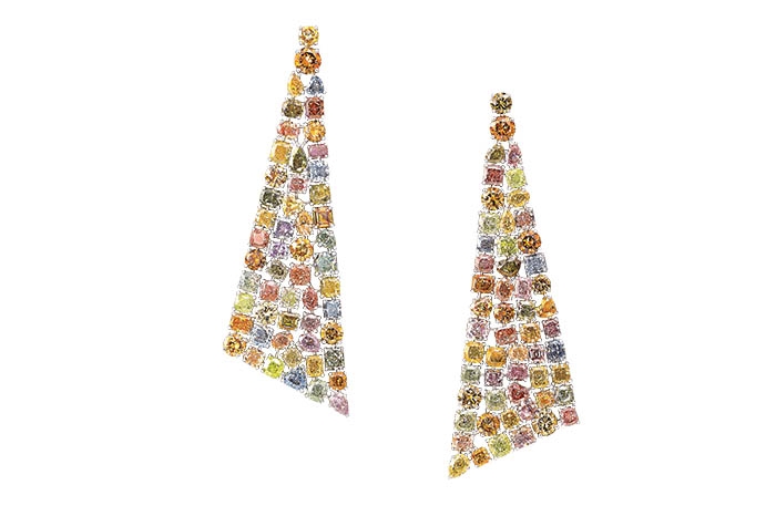 Graff multi-coloured diamond earrings_Drop Down Gorgeous Dangling designs that enhance your décolleté gafencu magazine jewellery Image