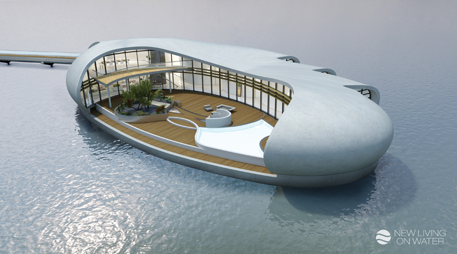 New Living on Water - floating residences -birdeye