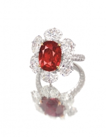 Blessed Blossom_A Rare and Very Fine 6.02-carat Burmese Pigeons Blood Ruby and Diamond Ring