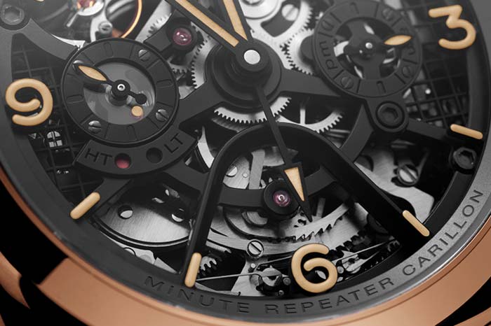 Panerai's Radiomir 1940 Minute Repeater Carillon is capable of chiming both local and a second time zone