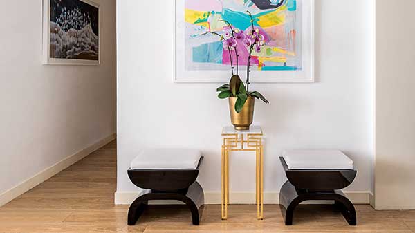 Golden Touch: HK pad features metallic accents, bold carpets, cacti motifs
