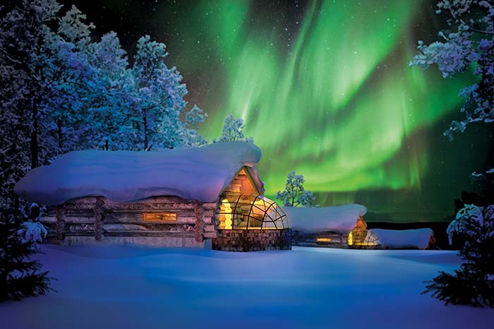Beautiful northern lights in Finland