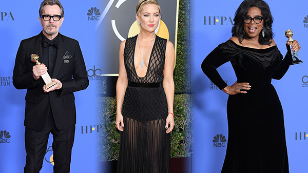 Stars in black at 75th Golden Globes