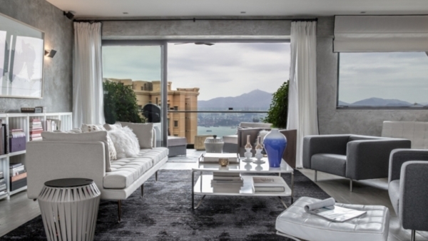 This mountainside apartment gets a makeover in fifty shades of grey