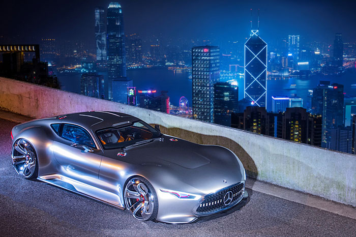 Mercedes-AMG Vision Gran Turismo zipping around HK