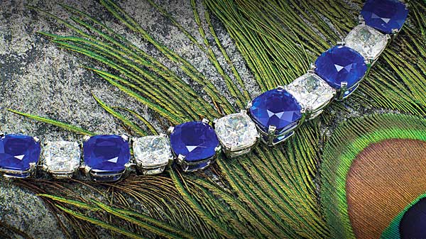 Peacock Necklace: Kashmir sapphire and higher valuations