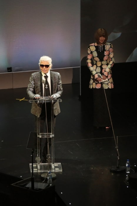 The late Karl Lagerfeld with Anna Wintour