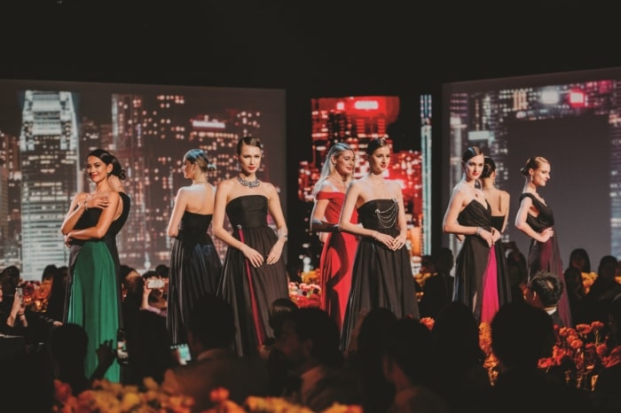 Models at Cartier's COLORATURA VIP gala in Hong Kong