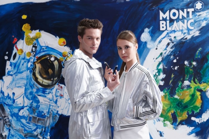 Models posing with Montblanc's new StarWalker pens