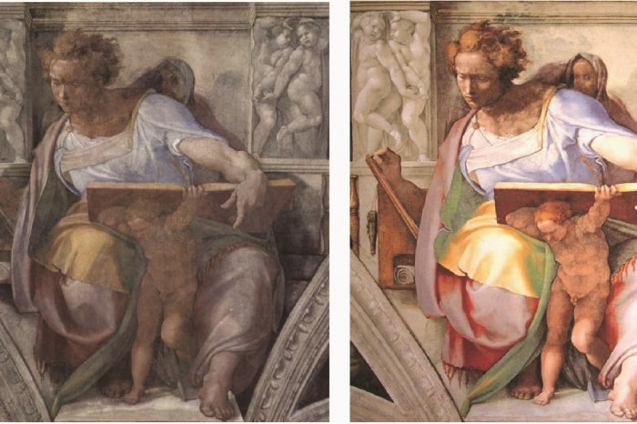 Flawed restorations - Sistine Chapel