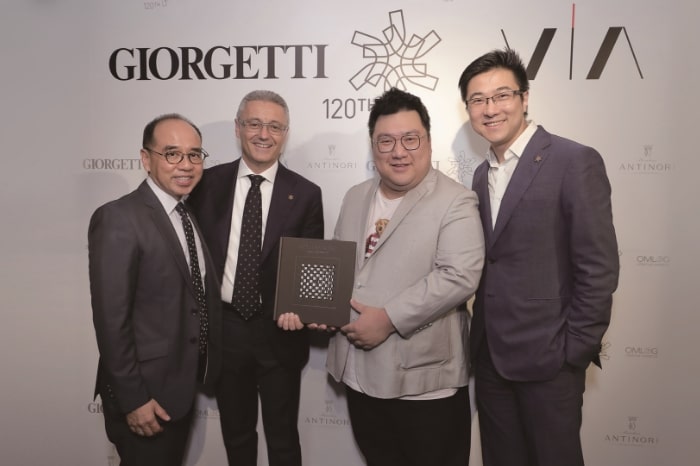 Robert Shum, Giovanni del Vecchio (CEO of Giorgetti), William Wong and Kevin Tse (Executive Director of E.Bon)