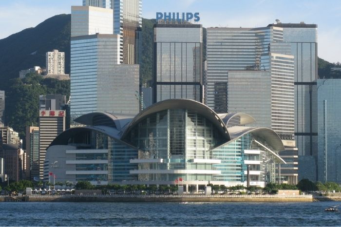Hong Kong iconic buildings designed by international designers Hong Kong Convention and Exhibition Centre