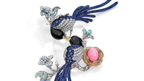 Anna Hu Blue Magpie brooch gafencu magazine animal motif jewellery feature