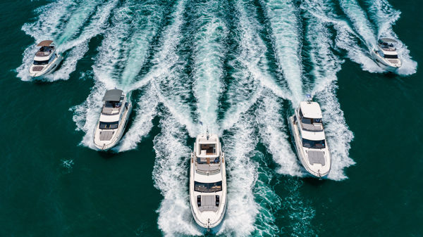 gafencu magazine luxury lifestyle Fleet Parade Prestige Yachts set offshore with a stunning debut cover