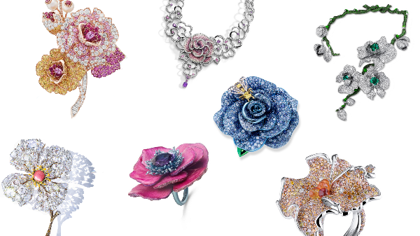 Floral motifs top these marvelously blooming ring necklace jewellery gafencu