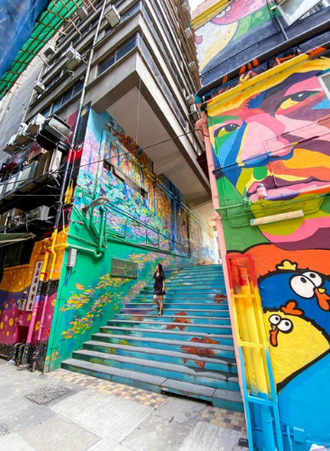 Explore Hong Kong's many street art art lane sai ying pun gafencu